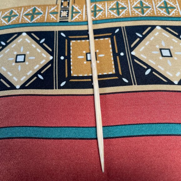 Vintage Christian Dior Silk Scarf – Geometric Tile Print - Picture 11 of 15